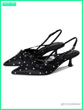 Madden Girl Kitten Heel Slingback Pointed Toe Polka Dot Pump